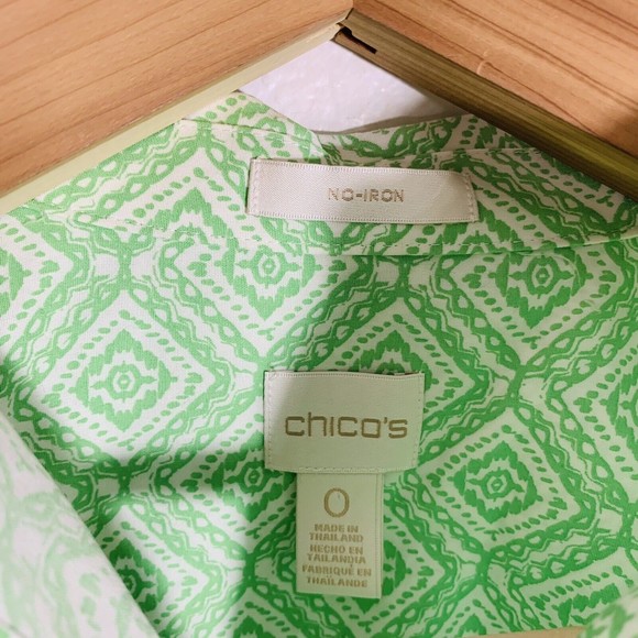 Chico’s Tribal Aztec Button No-iron Blouse Size 0 Or Small Women’s - Picture 12 of 16